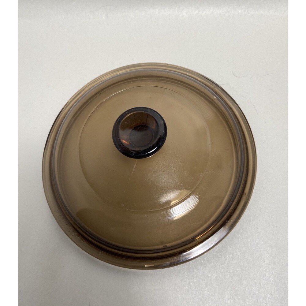 Pyrex Corning Ware Visions V 1-0 Amber Replacement Glass Lid Only 6 in EUC